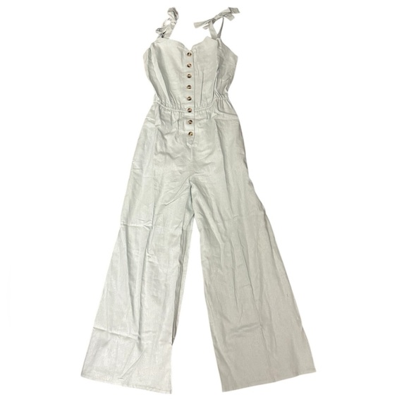 ModCloth Every Waking Momentum Linen Blend Jumpsuit Size Medium - Picture 2 of 6